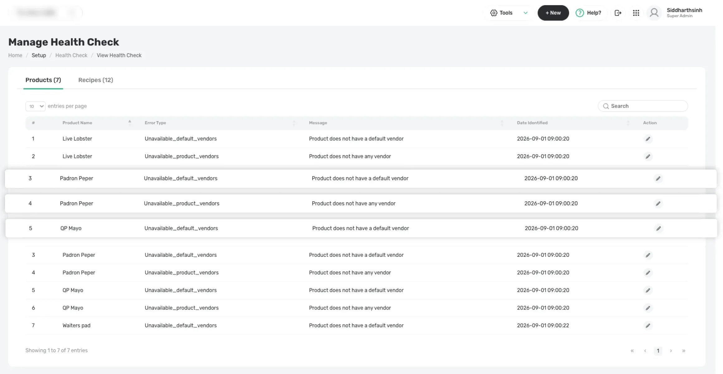 Restaurant Product & Recipe Data Management Platform