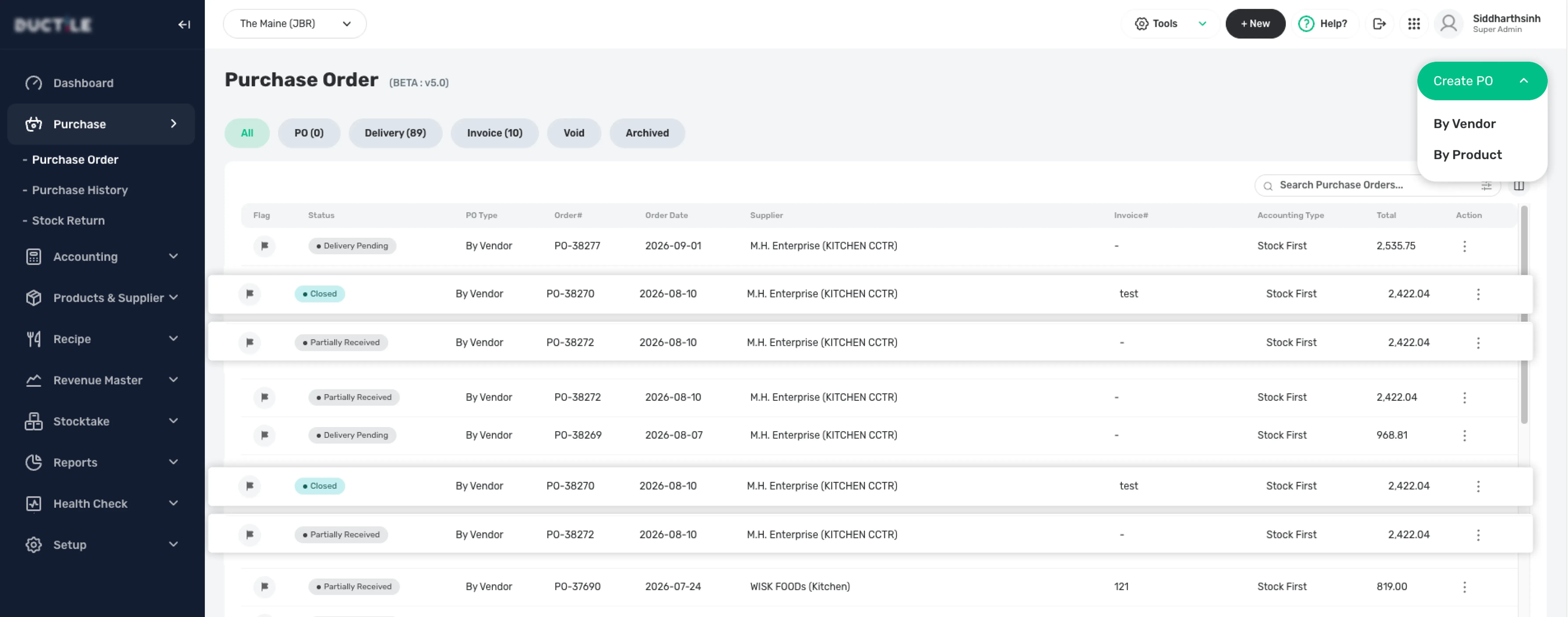 Restaurant Procurement for Multi-Site Operations